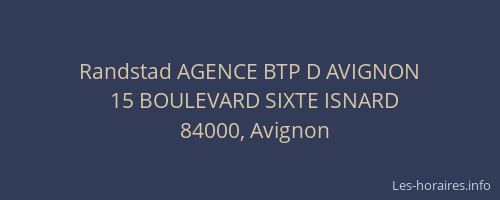 Randstad AGENCE BTP D AVIGNON