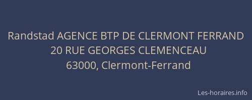 Randstad AGENCE BTP DE CLERMONT FERRAND