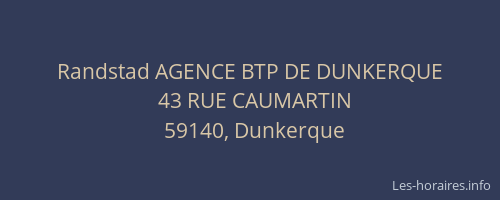 Randstad AGENCE BTP DE DUNKERQUE