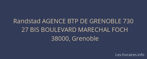 Randstad AGENCE BTP DE GRENOBLE 730