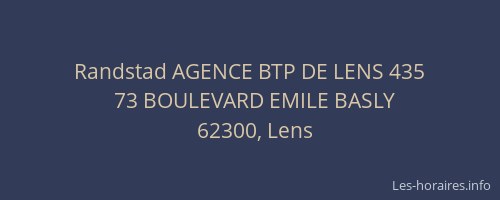 Randstad AGENCE BTP DE LENS 435