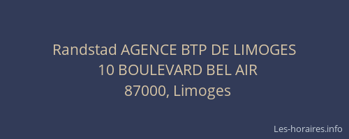 Randstad AGENCE BTP DE LIMOGES