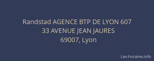 Randstad AGENCE BTP DE LYON 607