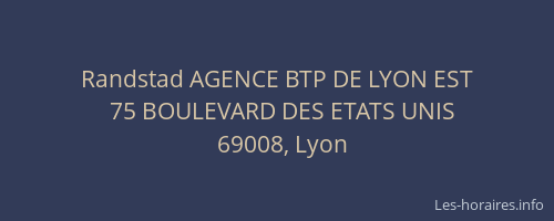 Randstad AGENCE BTP DE LYON EST