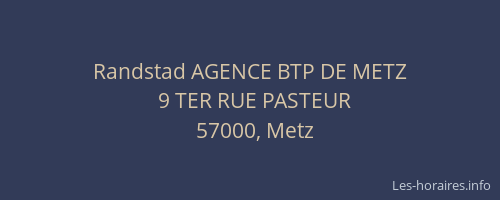 Randstad AGENCE BTP DE METZ
