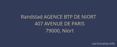 Randstad AGENCE BTP DE NIORT