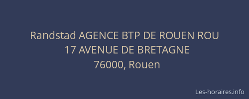 Randstad AGENCE BTP DE ROUEN ROU