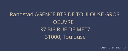 Randstad AGENCE BTP DE TOULOUSE GROS OEUVRE