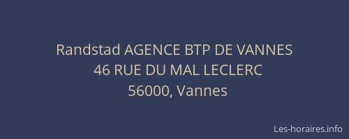 Randstad AGENCE BTP DE VANNES