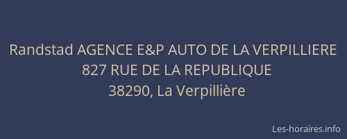 Randstad AGENCE E&P AUTO DE LA VERPILLIERE