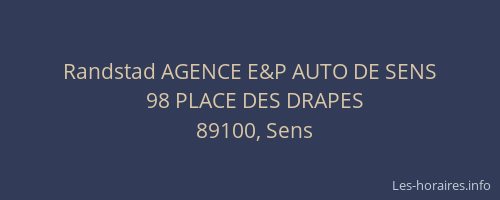 Randstad AGENCE E&P AUTO DE SENS