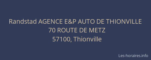 Randstad AGENCE E&P AUTO DE THIONVILLE