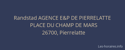 Randstad AGENCE E&P DE PIERRELATTE