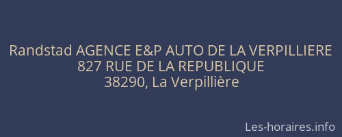 Randstad AGENCE E&P AUTO DE LA VERPILLIERE