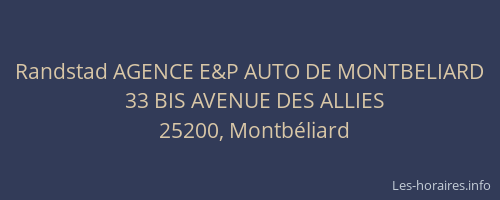 Randstad AGENCE E&P AUTO DE MONTBELIARD