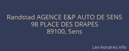 Randstad AGENCE E&P AUTO DE SENS