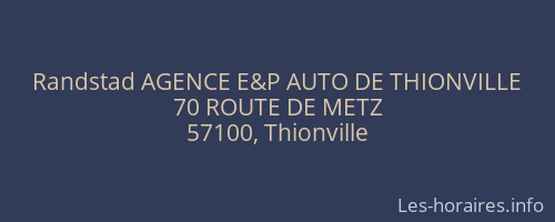 Randstad AGENCE E&P AUTO DE THIONVILLE
