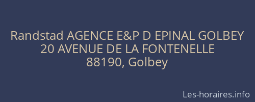 Randstad AGENCE E&P D EPINAL GOLBEY