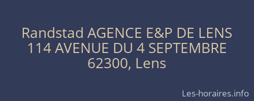 Randstad AGENCE E&P DE LENS