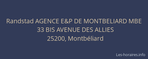 Randstad AGENCE E&P DE MONTBELIARD MBE