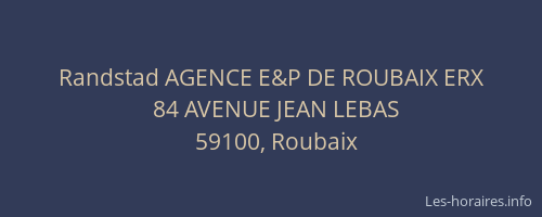 Randstad AGENCE E&P DE ROUBAIX ERX