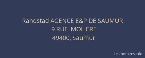 Randstad AGENCE E&P DE SAUMUR