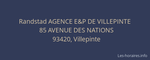Randstad AGENCE E&P DE VILLEPINTE