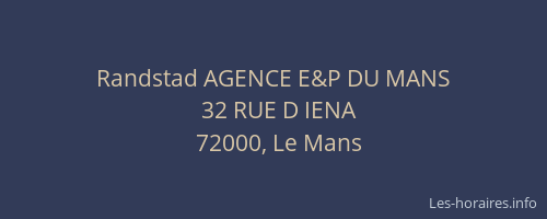 Randstad AGENCE E&P DU MANS