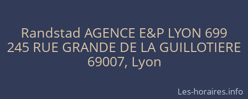 Randstad AGENCE E&P LYON 699