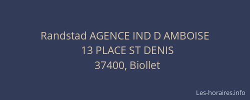 Randstad AGENCE IND D AMBOISE