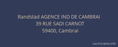 Randstad AGENCE IND DE CAMBRAI