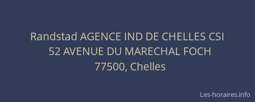Randstad AGENCE IND DE CHELLES CSI
