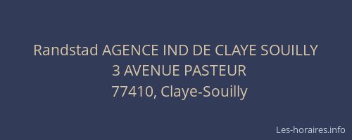 Randstad AGENCE IND DE CLAYE SOUILLY