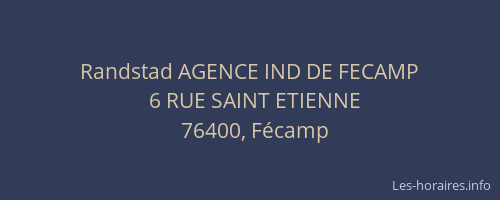 Randstad AGENCE IND DE FECAMP