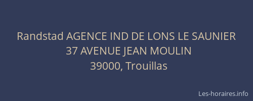 Randstad AGENCE IND DE LONS LE SAUNIER