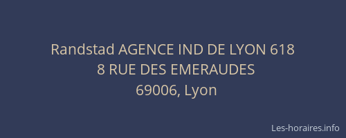Randstad AGENCE IND DE LYON 618