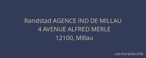 Randstad AGENCE IND DE MILLAU