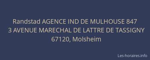 Randstad AGENCE IND DE MULHOUSE 847