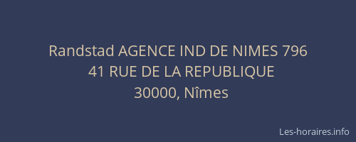 Randstad AGENCE IND DE NIMES 796