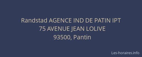 Randstad AGENCE IND DE PATIN IPT