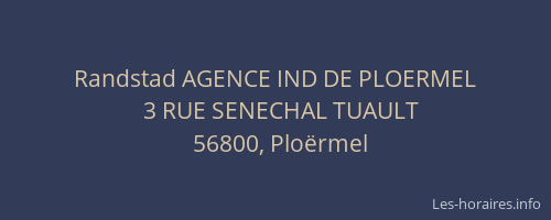 Randstad AGENCE IND DE PLOERMEL