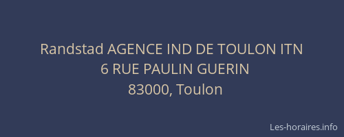 Randstad AGENCE IND DE TOULON ITN
