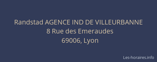 Randstad AGENCE IND DE VILLEURBANNE