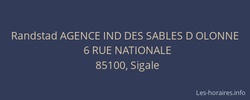 Randstad AGENCE IND DES SABLES D OLONNE
