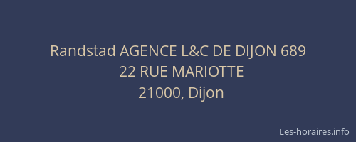 Randstad AGENCE L&C DE DIJON 689
