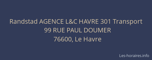 Randstad AGENCE L&C HAVRE 301 Transport