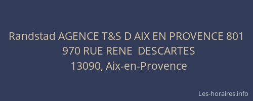 Randstad AGENCE T&S D AIX EN PROVENCE 801