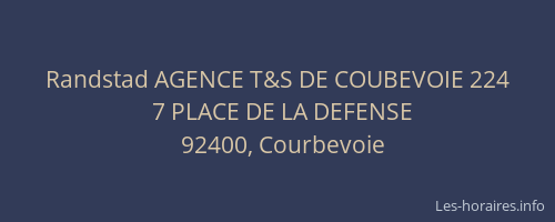 Randstad AGENCE T&S DE COUBEVOIE 224