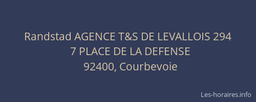 Randstad AGENCE T&S DE LEVALLOIS 294