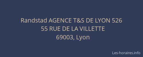 Randstad AGENCE T&S DE LYON 526